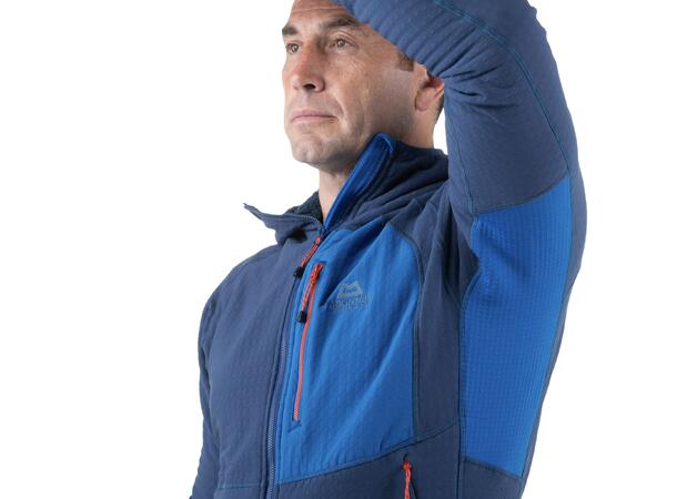 Shroud Hooded Mens Jacket Cardinal Orange/Medieval Blue S 