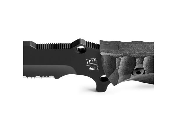MARAUDEUR KNIFE BLACK G10 Overlevelseskniv, serratert blad 