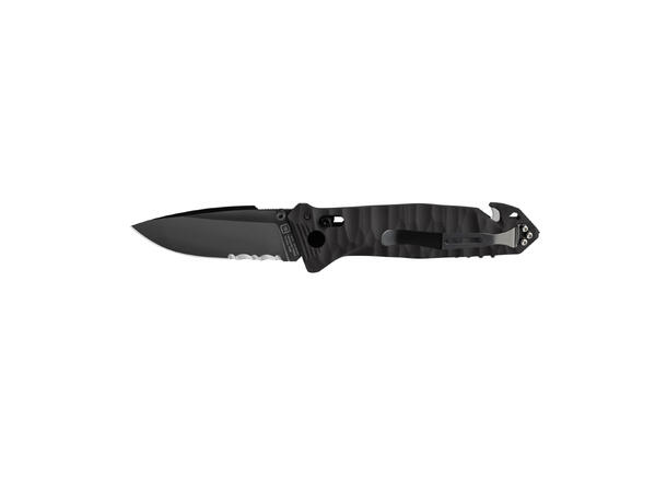 CAC PA6 TEXTURED BLACK HDL SERRATION BLADE 