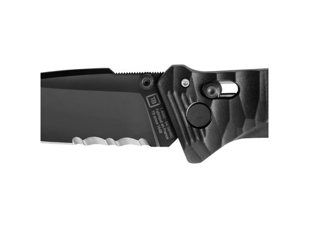 CAC PA6 TEXTURED BLACK HDL SERRATION BLADE 