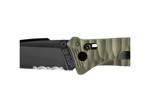 CAC PA6 TEXTURED GREEN HDL SERRATION BLADE 