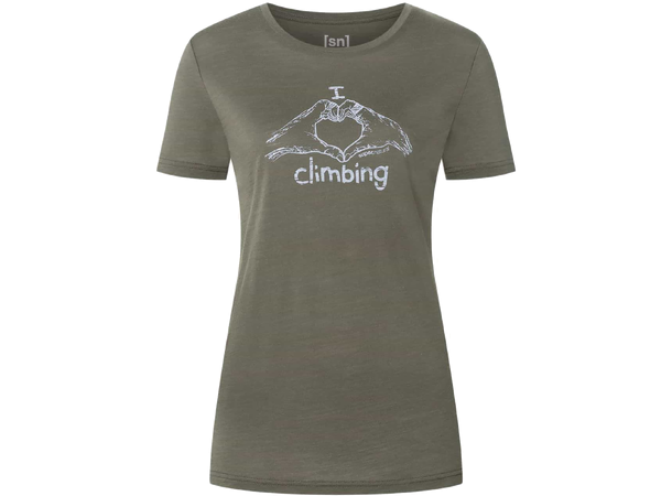 W I Love Climbing Tee Black Ink/Candy Melange L 