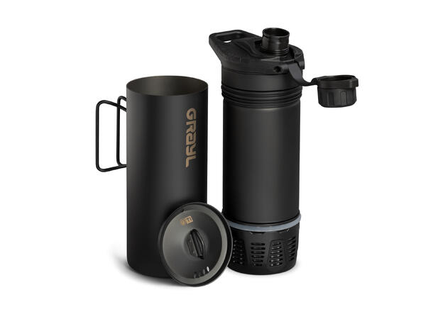 GeoPress® Ti Fil& P Bottle Plus Cook Lid 710ml Black Edition 