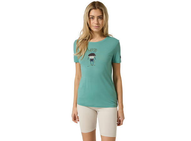 W Wood Craftine Tee Lagoon Green/Various XS 