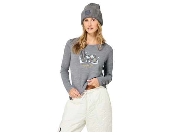 W Apres Ski Ls Cashmere Grey Melange/Various M 