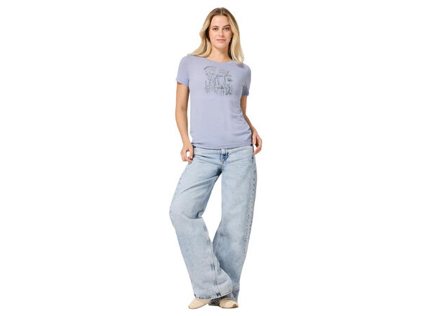 W Rock Flowers Tee Forget Me Not Blue/Various XL 